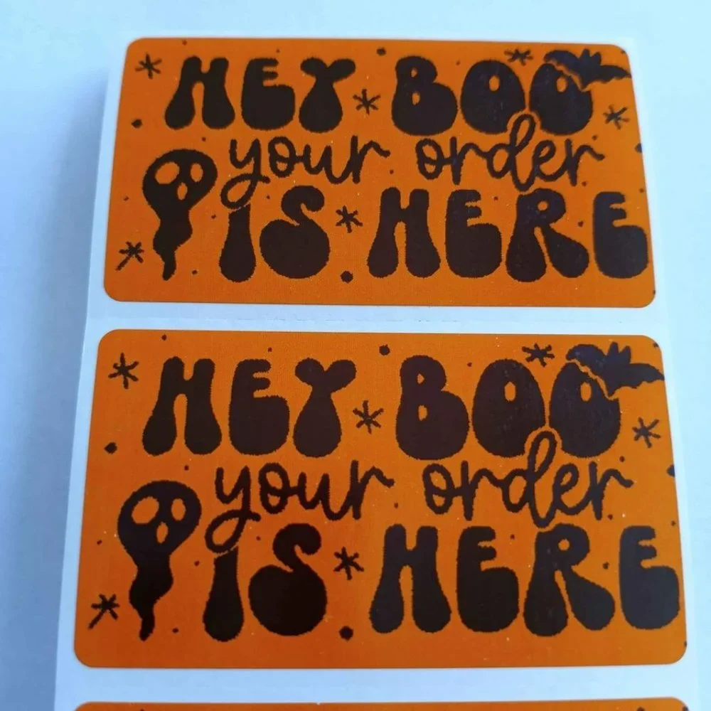 💙100 Hey Boo- Shipping Labels Thermal Packaging Stickers 2.25